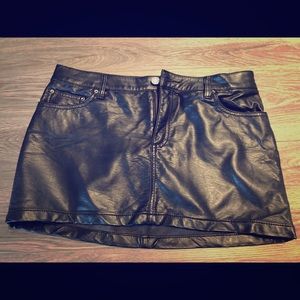 Black Faux Leather Mini Skirt